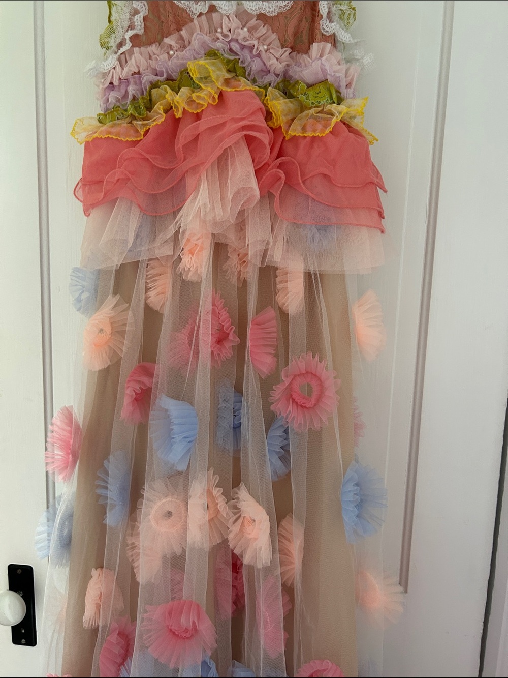 Anthropologie Pink Combo Ruffled Tulle Skirt - Picture 9 of 9